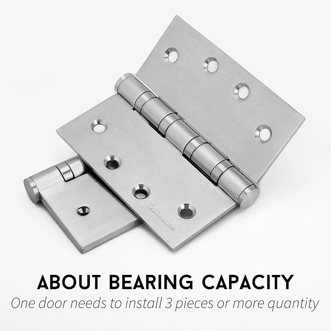 3 Pack goldenwarm Satin Nickel 4'' Door Hinges - Image 5