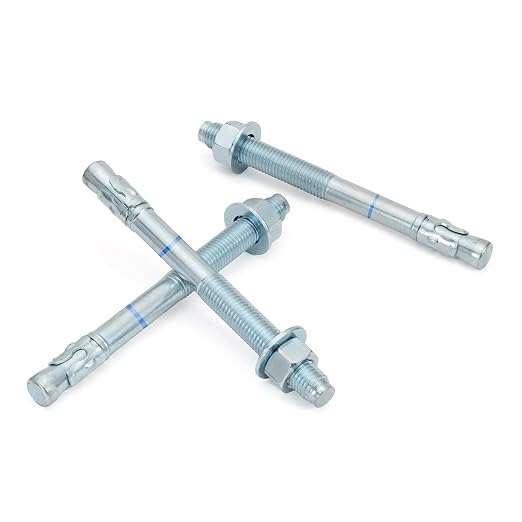 5/8" x 12" Concrete Anchors 5/8 inch Wedge Anchors Bolts Zinc Plated by HROMIGRY
