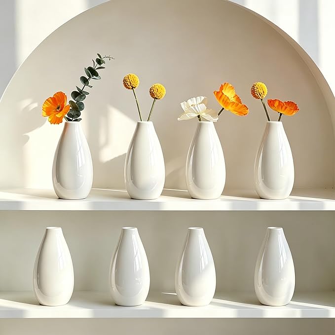 Modern Small Flower Vases 8 Pack by LIZOFER