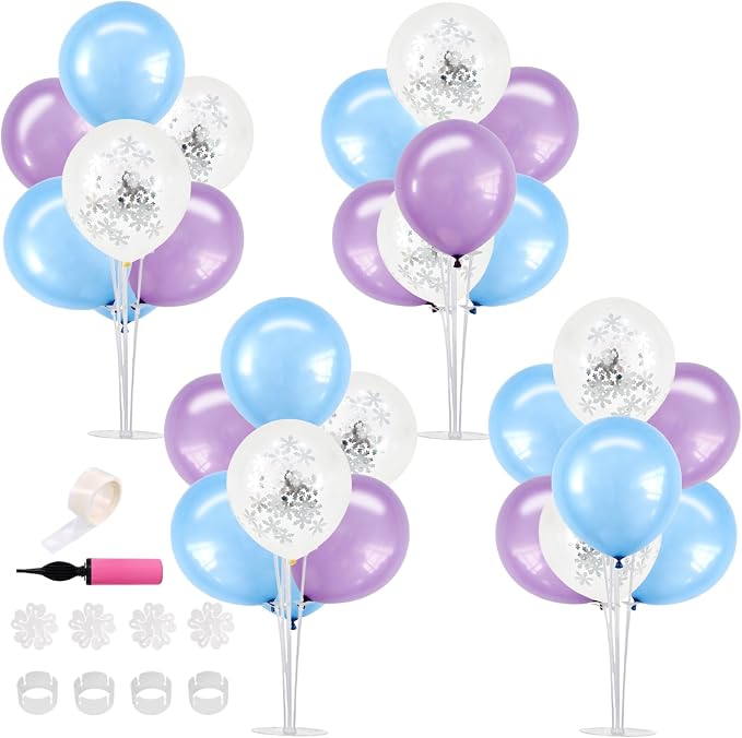 TONIFUL 4 Macaron Blue Purple Balloon Stand Balloon Centerpieces by TONIFUL