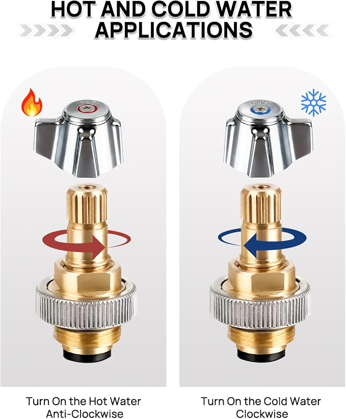 4" Brass Faucet Handle Cartridge Replacement Stem Assembly Faucet Valves Hot - Image 4