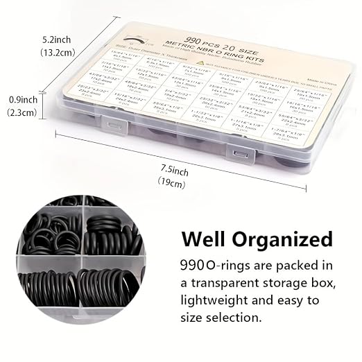 990PCS Seal Rubber O-Rings Assortment Set - Image 3