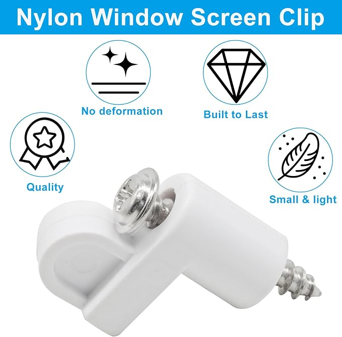 24 Pack 3/8 inch White Nylon Window Screen Clip - Image 3
