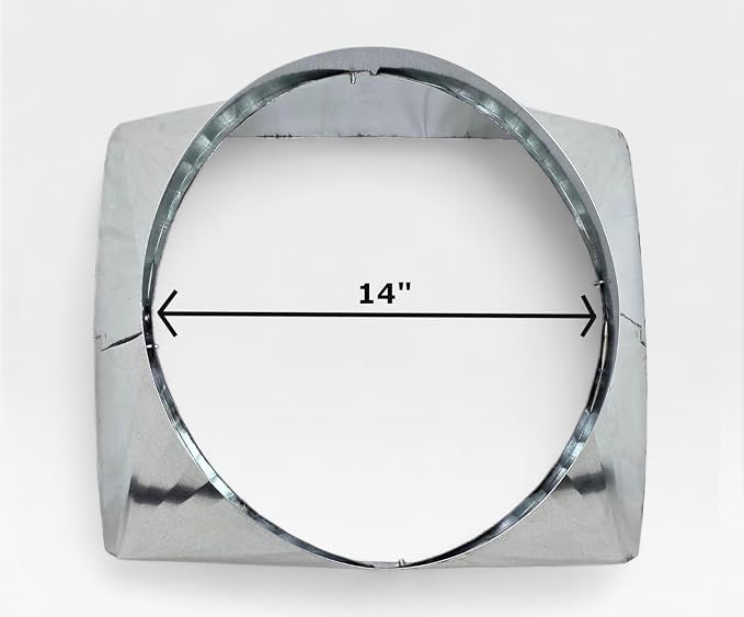 16"x14"-14" Square-to-Round Duct Transition Adapter - Image 3