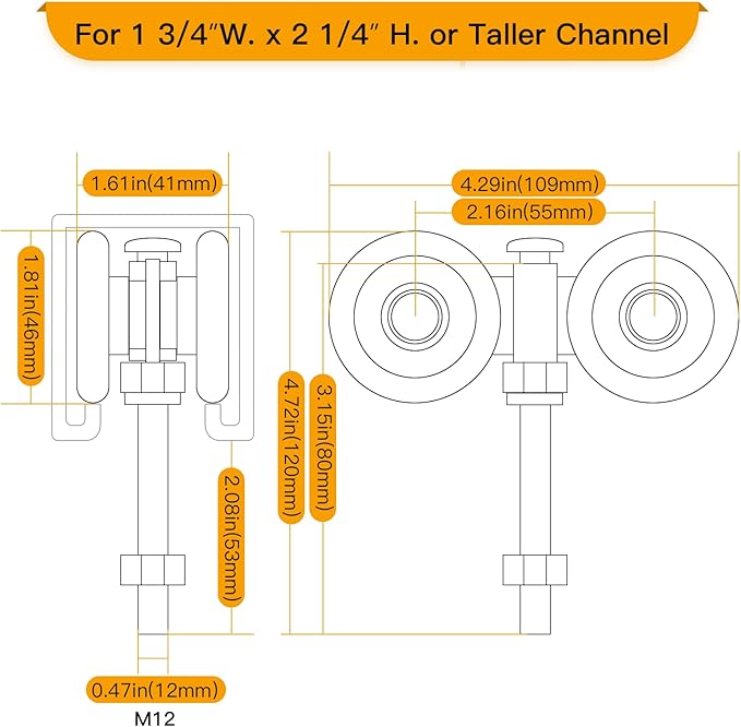 Sliding Barn Door Rollers, Silent Trolley Wheels - Image 4