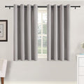 H.VERSAILTEX Grommet Natural Linen Textured Kitchen Curtains 45 inch Length by HVERSAILTEX