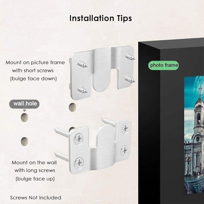 4 Pairs Flush Mount Bracket, Interlocking Furniture Connector, Stainless Steel - Image 4