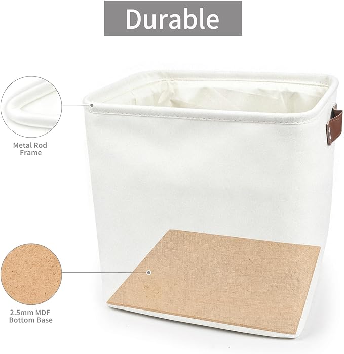 Collapsible Fabric Storage Cubes 11x11 Cube Storage Bins, 4 Pack Closet Baskets - Image 5