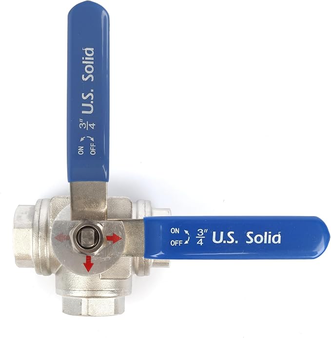 U.S. Solid 3/4" 3 Way Ball Valve - Image 8