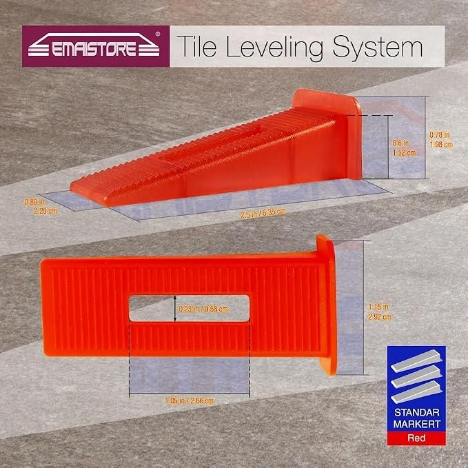 Tile Leveling System – 400 Tile Spacers + 200 Reusable Wedges + 1 Tile Plier – - Image 4