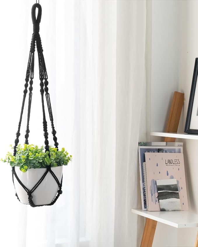 Mkono 3 Pack Macrame Plant Hangers Hanging Planters - Image 4