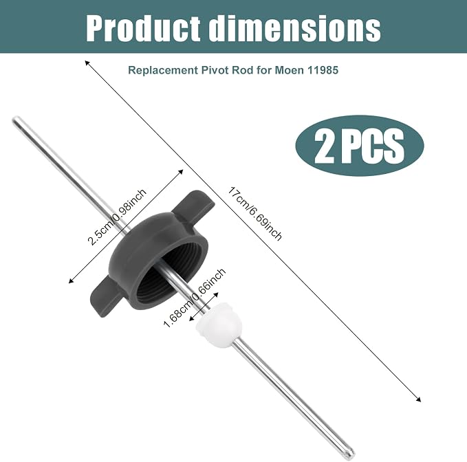 PEUTIER 3pcs Bathroom Sink Pivot Rod Replacement - Image 2