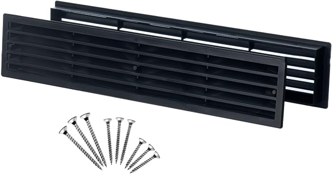 1 Set - Two Sided Door Vent Cover 17.7x3.6 inch - Black Plastic Ventilation by Steinberg14