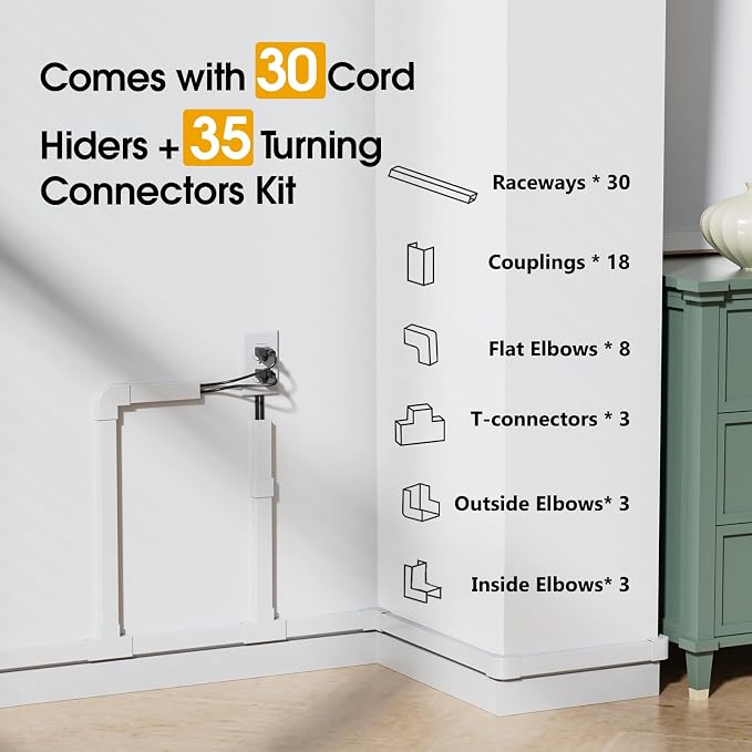425in TV Cord Hider Wall, Cord Covers - Image 3