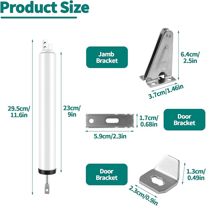 2 PCS Screen and Storm Door Closer Kit, Heavy Duty Pneumatic Screen and Storm - Image 2