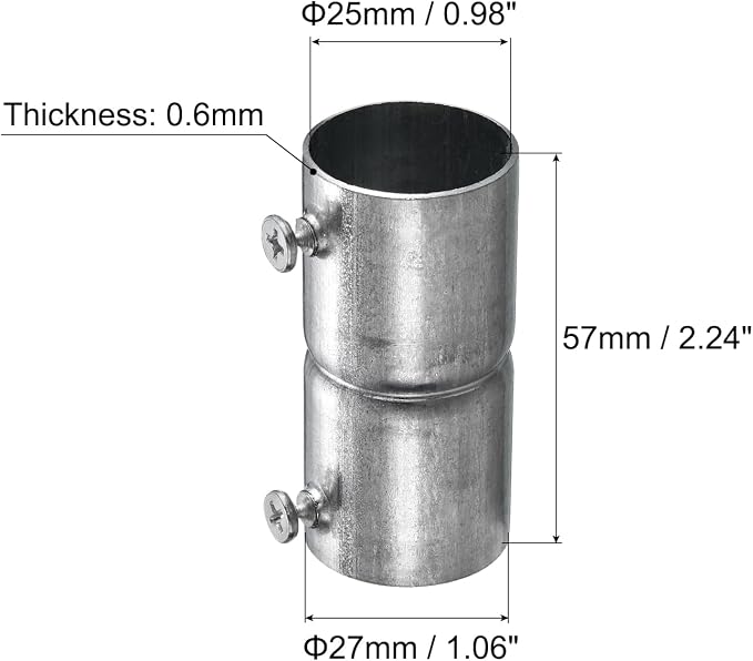 uxcell EMT Coupling, 25mm EMT Set Screw Coupling Conduit Fittings 57mm Length - Image 2