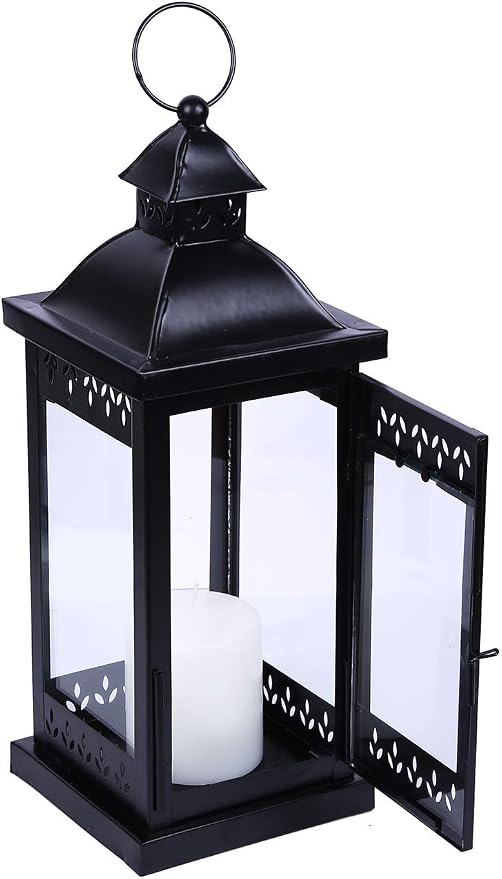 Hosley 15" Clear Glass Iron Lantern - Image 6