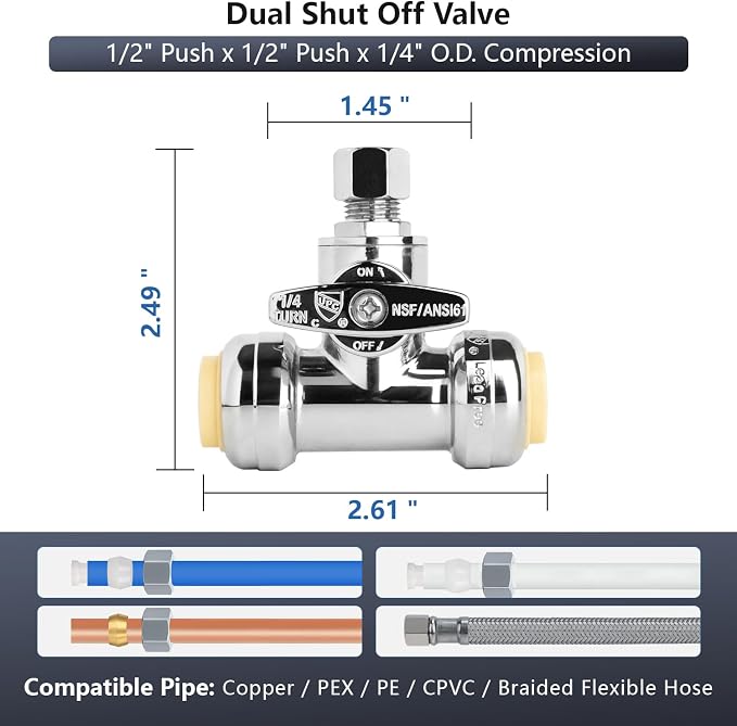 WiseWater 1/2" Push Fit Tee Valve - Image 5