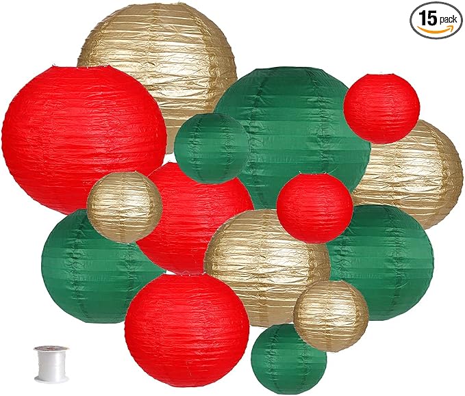Paper Lanterns Decorative, Round Hanging Paper Lanterns Decorations by zilue