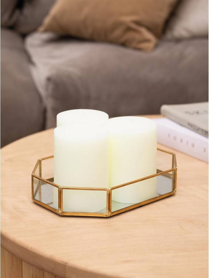 3x4 inch Pillar Candles Set of 3 – Unscented Dripless Rustic Ivory Candles - Image 4
