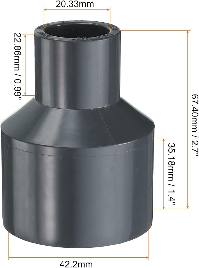 HARFINGTON PVC Reducing Coupling 1-1/4 x 1/2" Increaser/Reducer Coupling Pipe - Image 2