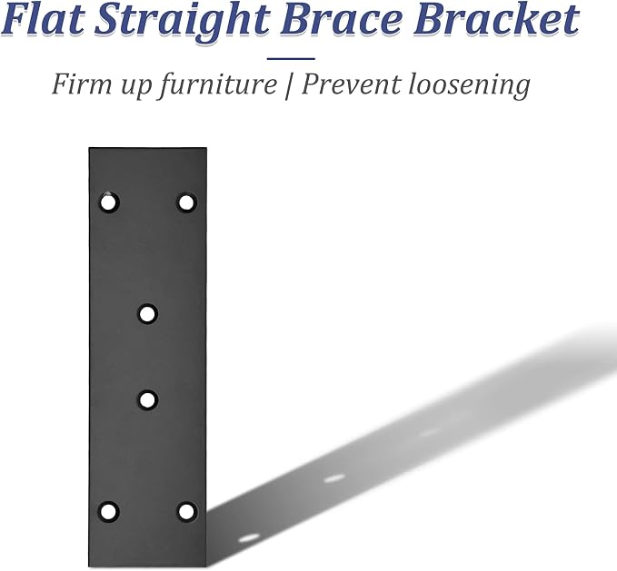 Bonsicoky 4Pcs Flat Straight Brace Brackets, 6.7 x 1.9 / 169 x 48mm | Stainless - Image 4