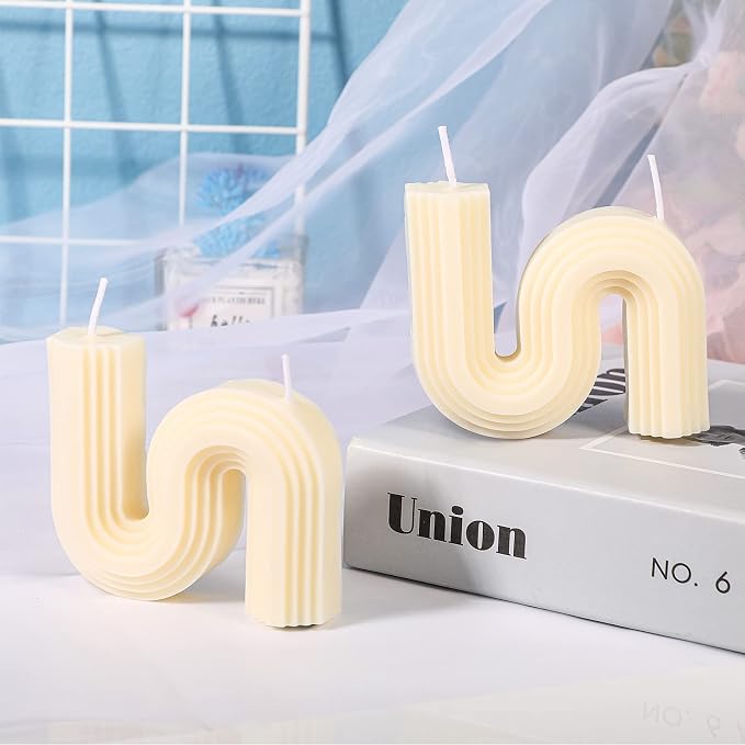 Tondiamo 2 Pcs Aesthetic Candles Twist Shaped Aesthetic Candles Cool S Shape - Image 4