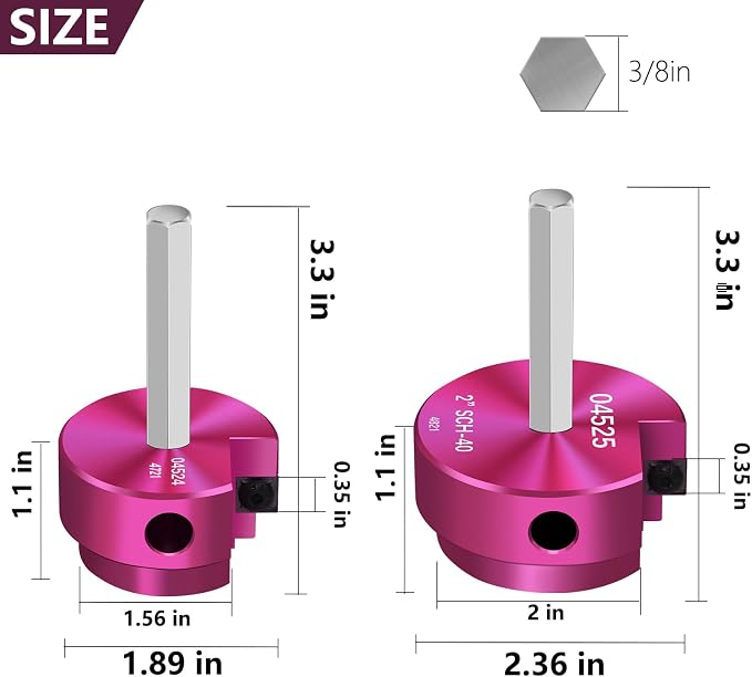 PVC Fitting Saver 1 1/2 & 2 Inch Head, PVC Pipe Reamer Socket Saver | Plastic - Image 4