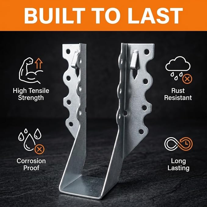 50 Pack 2x6 Joist Hangers, 18 Gauge Galvanized Face Mount | Wood connectors - Image 4