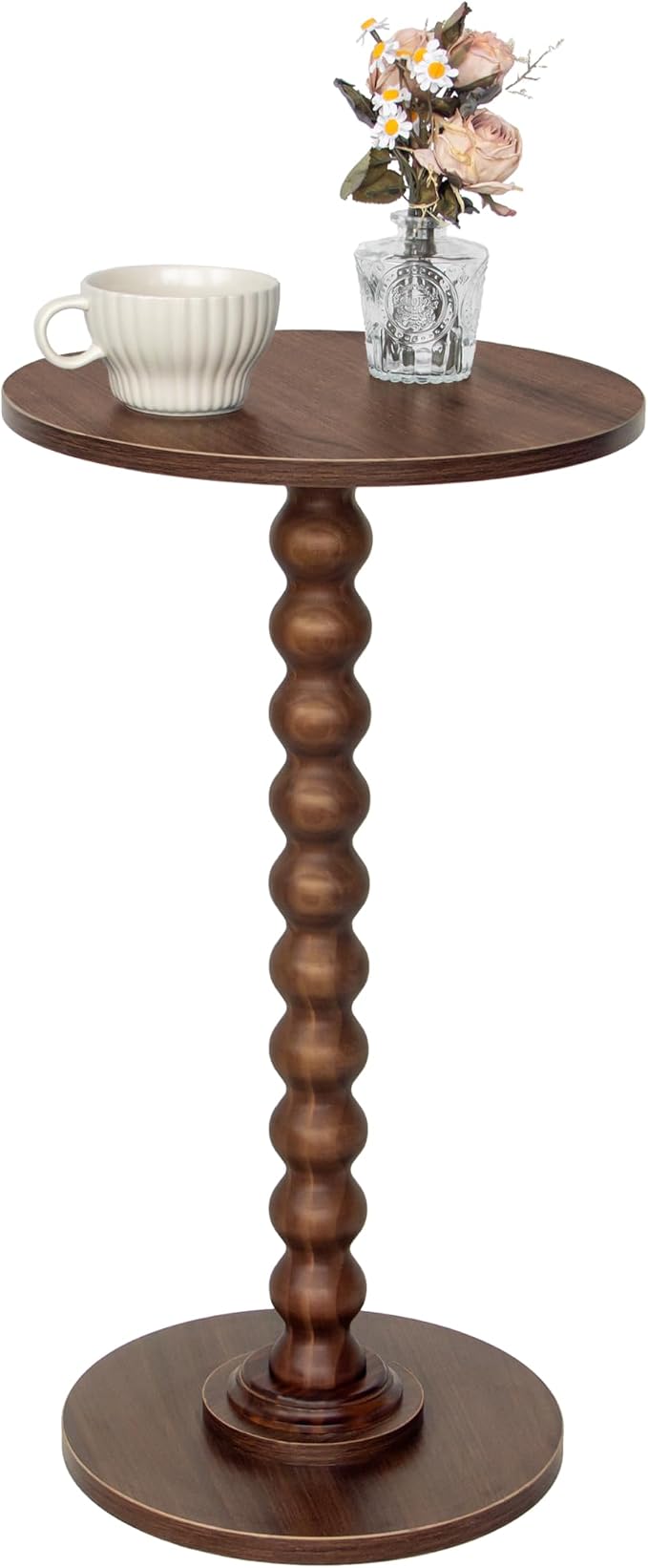 Fultyle Small Round Side Table, Walnut End Table by Fultyle