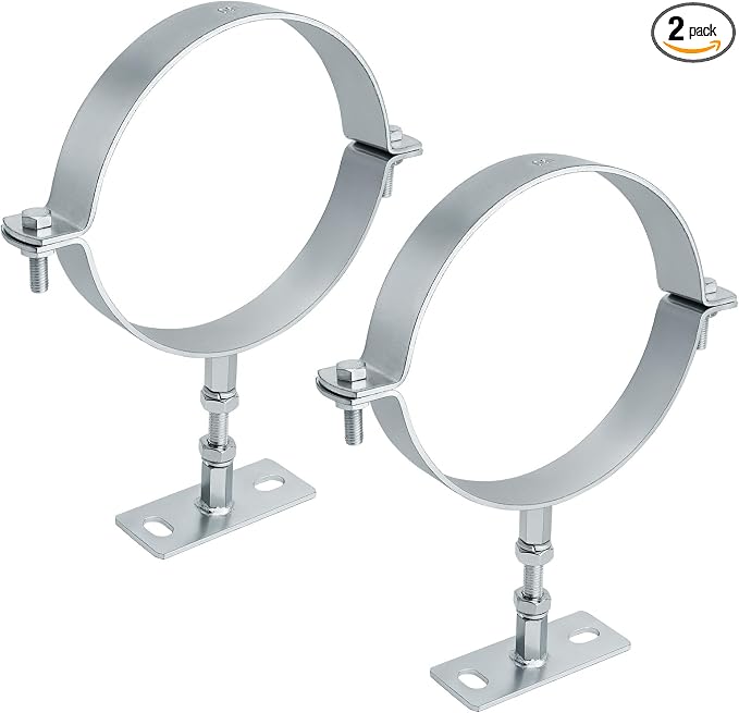 2 Pcs 6 Inch Heavy Duty Adjustable Pipe Bracket, Heavy Duty Split Ring Pipe by DIANGUOLUZHE