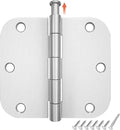 HOSOM 24 Pack Rounded Door Hinges Brushed Nickel 3.5 x 3.5 inch by HOSOM