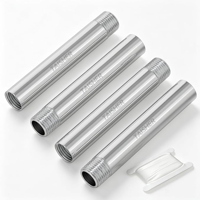 4pcs Thickened Nipple Cast Pipe 1/4" MNPT x 1/4" FNPT by TAISHER
