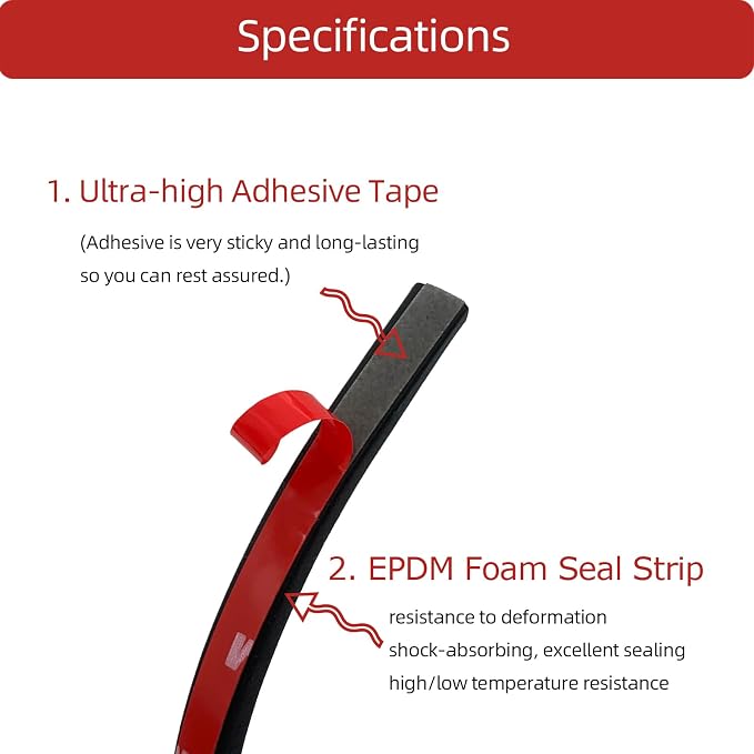 Weather Stripping Seal Strip for Doors/Windows 26Feet, Self-Adhesive - Image 5
