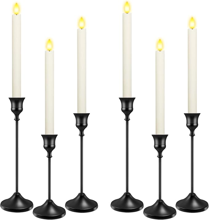 Candlestick Holders 6 PCS Metal Taper Candle Holders, KSWING Black Candle Stick - Image 9