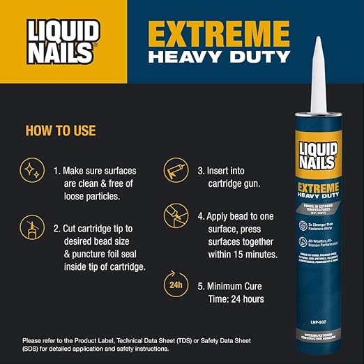 Liquid Nails - 414607 LN-907 Extreme Heavy Duty Construction Adhesive 10 oz - Image 4