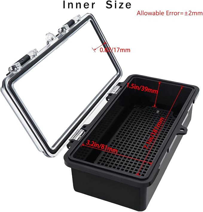 Junction Box, Hinged Black Clear Cover IP67 Waterproof ABS Project Box - Image 3
