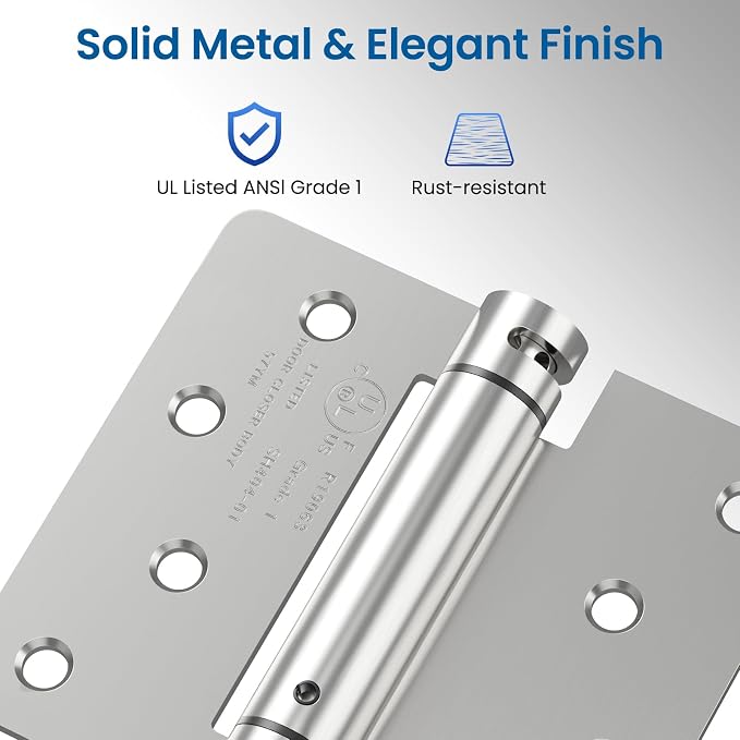 HOSOM Self Closing Spring Loaded Hinges, 4 Inch, Adjustable Tension - Image 4