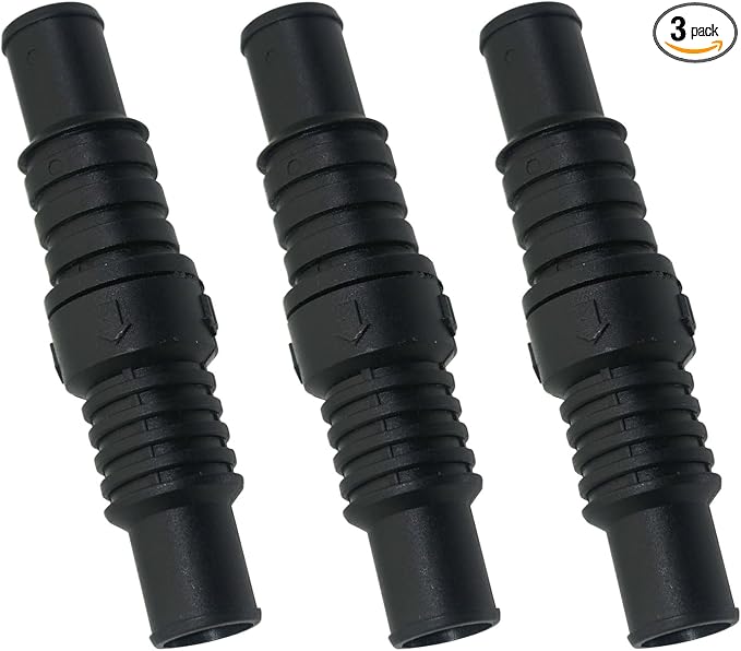 3 Pcs LV1219 Black Check Valve, 3/4" & 1", Prevents Water Backflow | Inline by Sthangbig