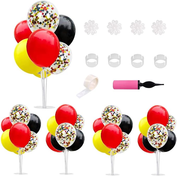 TONIFUL Mouse Birthday Table Decorations Red Yellow Black Table Centerpiece by TONIFUL