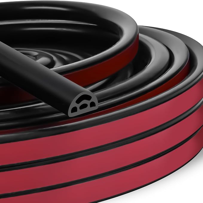 40Ft EPDM Rubber Weather Stripping Door Seal, Self-Adhesive Rubber Window Seal by CloudBuyer