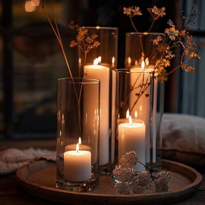 UPBUD 8 Inch Glass Cylinder Vases - Image 3