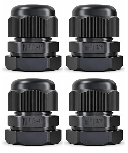 3/4" NPT Strain Relief Nylon Cord Grip Cable Glands by MGISpeedWare
