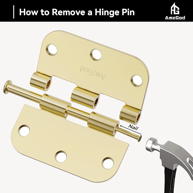 Door Hinges Polished Brass - Image 6