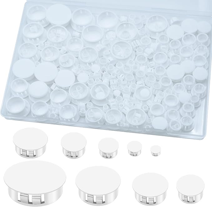210PCS Plastic Hole Plugs White Plastic Plug Kit Flush Type Hole Plugs | 9 by uillcuet
