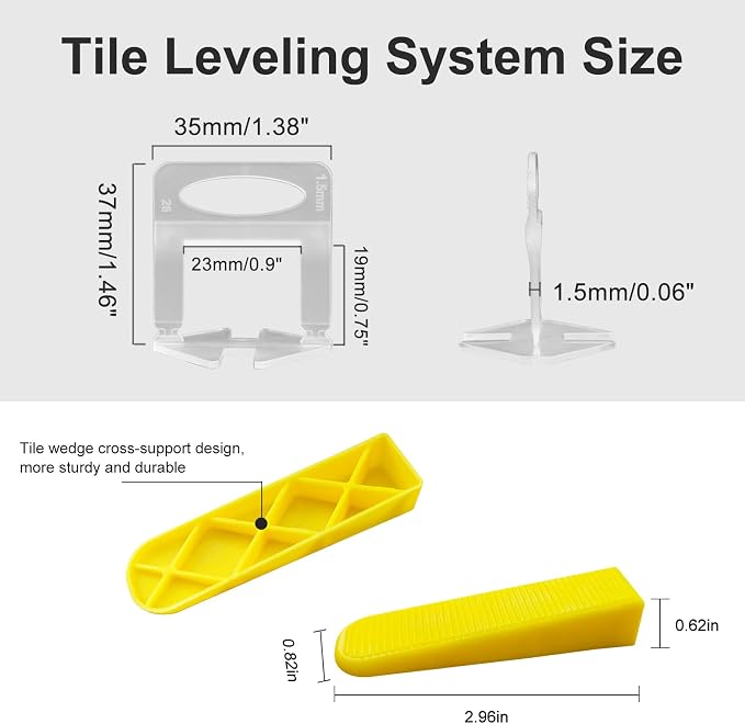 Tile Leveling System with Tile Plier, 1000 Pieces 1/16" Tile Leveler spacers - Image 2