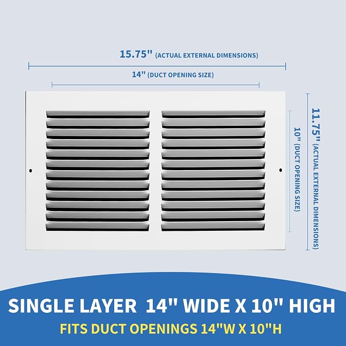 14 x 10 Vent Cover, Air Return Vent Cover, AC Vent Cover, Cold Air Return Vent - Image 2