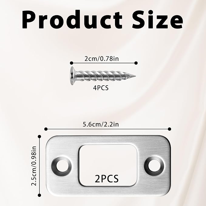 2 Sets Deadbolt Strike Plate Door Strike Plate Door Backplate 1" x 2-1/4" Round - Image 2