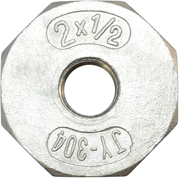 2" Male x 1/2" Female Female Thread Reducer Bushing Pipe Fitting, Stainless - Image 3