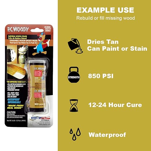 PC Products PC-Woody Wood Repair Epoxy Paste, Two-Part 96 oz in Two Cans - Image 2